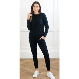 Cozy Earth Brushed Bamboo Black Jogger L